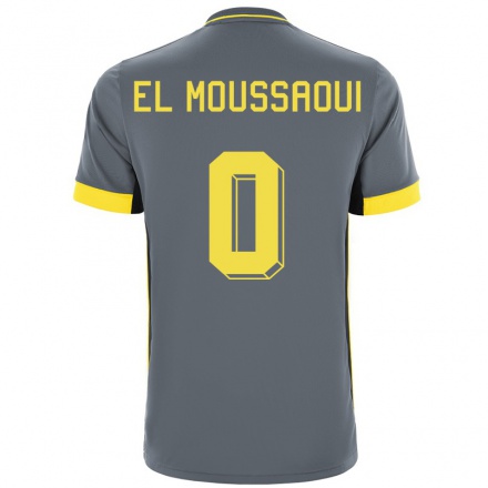 Kinder Fußball Ilyas el Moussaoui #0 Grad Schwarz Auswärtstrikot Trikot 2021/22 T-Shirt