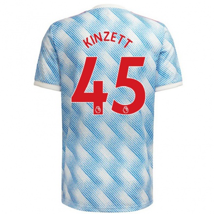 Kinder Fußball Ella Kinzett #45 Blau Weiss Auswärtstrikot Trikot 2021/22 T-shirt