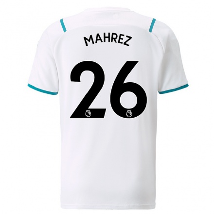 Kinder Fußball Riyad Mahrez #26 Weiß Auswärtstrikot Trikot 2021/22 T-shirt