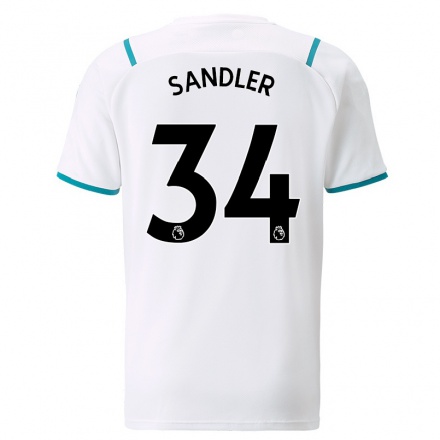Kinder Fußball Philippe Sandler #34 Weiß Auswärtstrikot Trikot 2021/22 T-Shirt