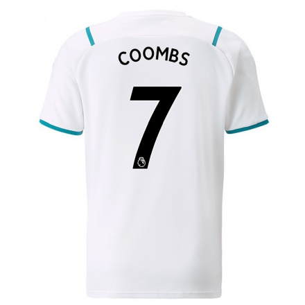Kinder Fußball Laura Coombs #7 Weiß Auswärtstrikot Trikot 2021/22 T-Shirt
