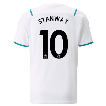 Kinder Fußball Georgia Stanway #10 Weiß Auswärtstrikot Trikot 2021/22 T-shirt