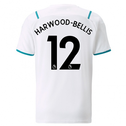 Kinder Fußball Taylor Harwood-Bellis #12 Weiß Auswärtstrikot Trikot 2021/22 T-Shirt