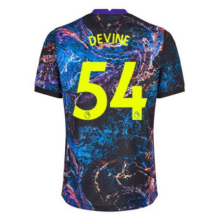 Kinder Fußball Alfie Devine #54 Mehrfarbig Auswärtstrikot Trikot 2021/22 T-shirt