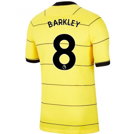 Kinder Fußball Ross Barkley #8 Gelb Auswärtstrikot Trikot 2021/22 T-shirt