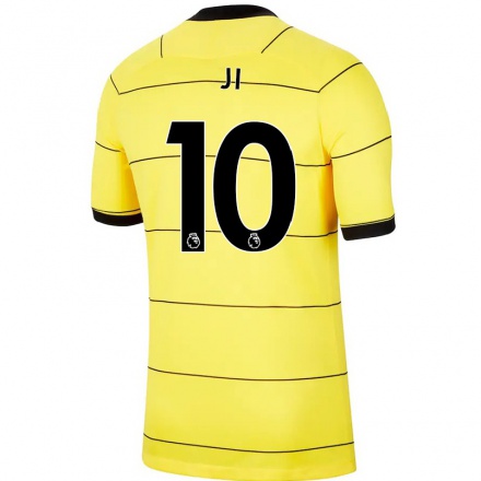 Kinder Fußball Ji So-Yun #10 Gelb Auswärtstrikot Trikot 2021/22 T-Shirt