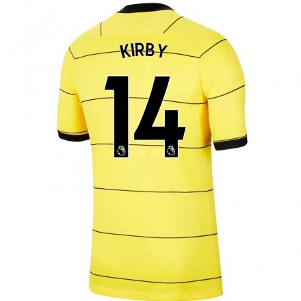 Kinder Fußball Fran Kirby #14 Gelb Auswärtstrikot Trikot 2021/22 T-shirt