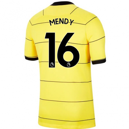Kinder Fußball Edouard Mendy #16 Gelb Auswärtstrikot Trikot 2021/22 T-Shirt