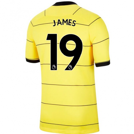 Kinder Fußball Lauren James #19 Gelb Auswärtstrikot Trikot 2021/22 T-Shirt