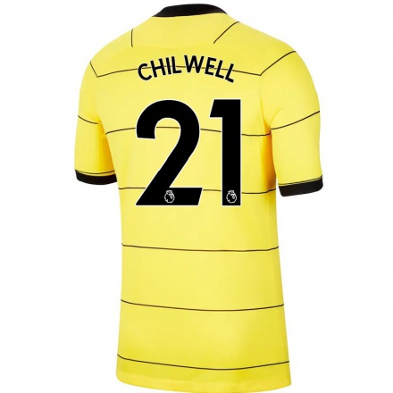 Kinder Fußball Ben Chilwell #21 Gelb Auswärtstrikot Trikot 2021/22 T-shirt
