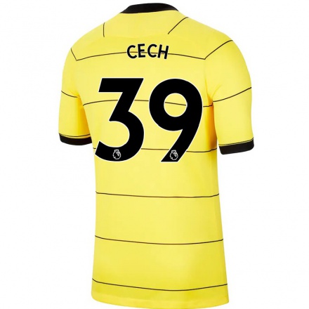 Kinder Fußball Petr Cech #39 Gelb Auswärtstrikot Trikot 2021/22 T-Shirt