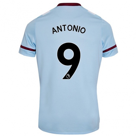 Kinder Fußball Michail Antonio #9 Himmelblau Auswärtstrikot Trikot 2021/22 T-Shirt