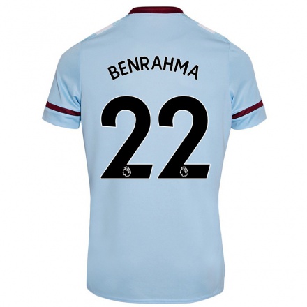 Kinder Fußball Said Benrahma #22 Himmelblau Auswärtstrikot Trikot 2021/22 T-Shirt