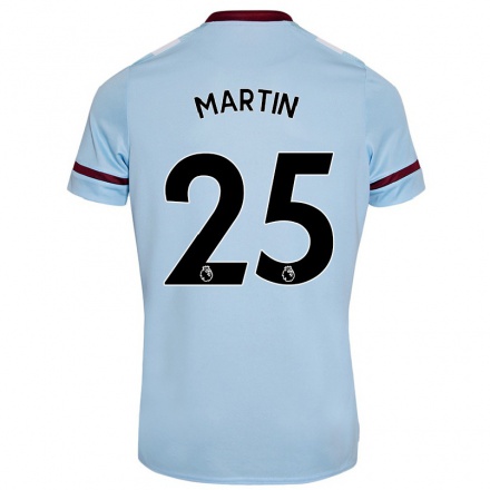 Kinder Fußball David Martin #25 Himmelblau Auswärtstrikot Trikot 2021/22 T-shirt