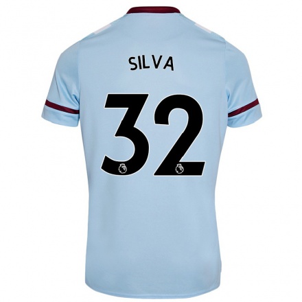 Kinder Fußball Xande Silva #32 Himmelblau Auswärtstrikot Trikot 2021/22 T-shirt