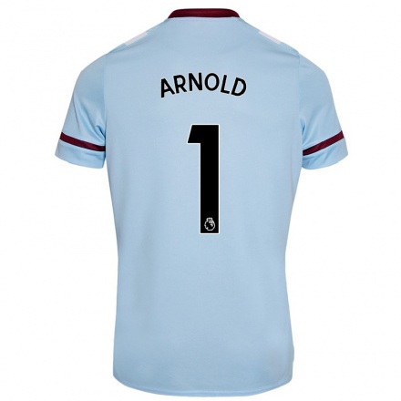 Kinder Fußball Mackenzie Arnold #1 Himmelblau Auswärtstrikot Trikot 2021/22 T-Shirt