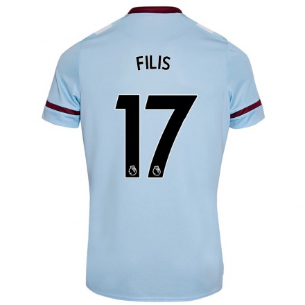 Kinder Fußball Melisa Filis #17 Himmelblau Auswärtstrikot Trikot 2021/22 T-Shirt