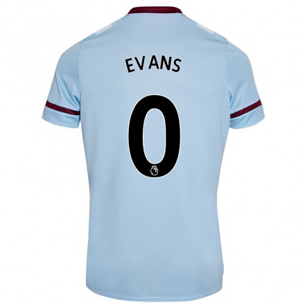 Kinder Fußball Isaac Evans #0 Himmelblau Auswärtstrikot Trikot 2021/22 T-Shirt