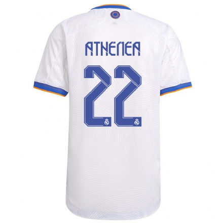 Kinder Fußball Athenea del Castillo #22 Weiß Heimtrikot Trikot 2021/22 T-Shirt