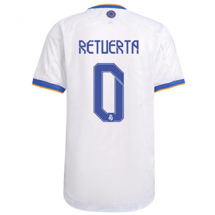 Kinder Fußball Alberto Retuerta #0 Weiß Heimtrikot Trikot 2021/22 T-Shirt