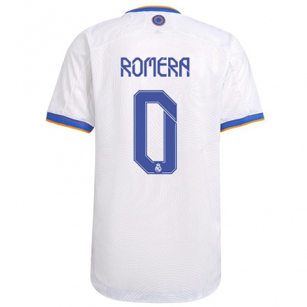 Kinder Fußball Miguel Romera #0 Weiß Heimtrikot Trikot 2021/22 T-shirt