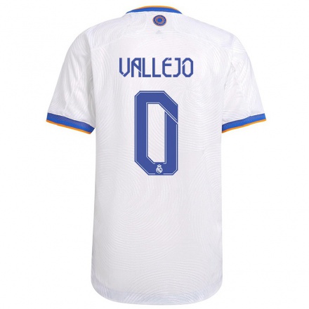 Kinder Fußball Jesus Vallejo #0 Weiß Heimtrikot Trikot 2021/22 T-shirt