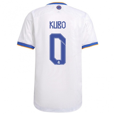 Kinder Fußball Takefusa Kubo #0 Weiß Heimtrikot Trikot 2021/22 T-Shirt