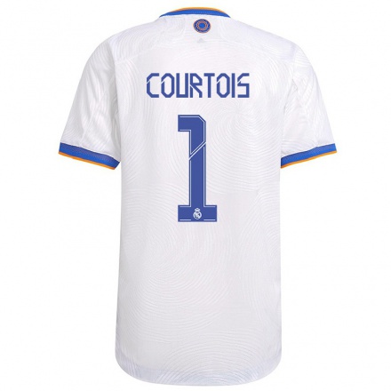 Kinder Fußball Thibaut Courtois #1 Weiß Heimtrikot Trikot 2021/22 T-shirt
