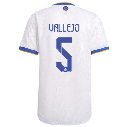 Kinder Fußball Raphael Varane #5 Weiß Heimtrikot Trikot 2021/22 T-Shirt