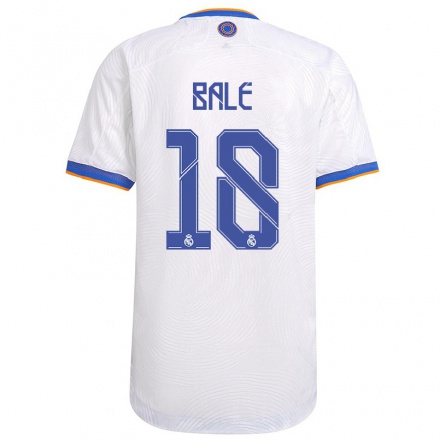 Kinder Fußball Gareth Bale #18 Weiß Heimtrikot Trikot 2021/22 T-Shirt