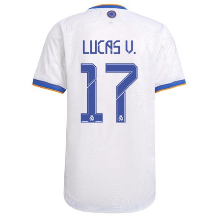 Kinder Fußball Lucas Vazquez #17 Weiß Heimtrikot Trikot 2021/22 T-Shirt