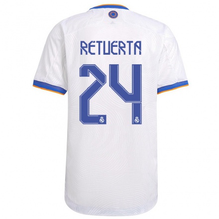 Kinder Fußball Alberto Retuerta #24 Weiß Heimtrikot Trikot 2021/22 T-Shirt