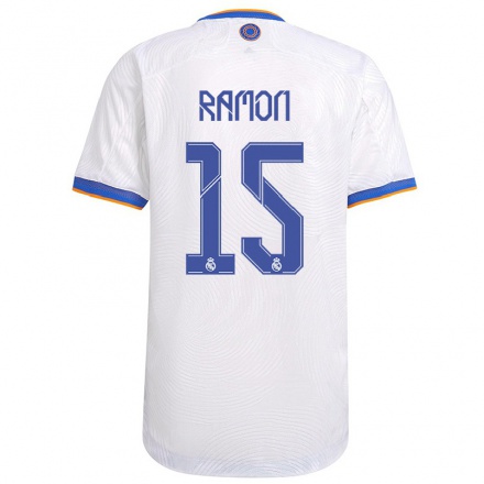 Kinder Fußball Pablo Ramon #15 Weiß Heimtrikot Trikot 2021/22 T-Shirt
