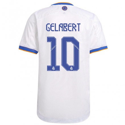 Kinder Fußball Cesar Gelabert #10 Weiß Heimtrikot Trikot 2021/22 T-shirt