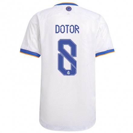 Kinder Fußball Carlos Dotor #8 Weiß Heimtrikot Trikot 2021/22 T-Shirt
