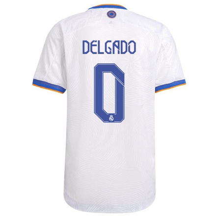Kinder Fußball Fernando Delgado #0 Weiß Heimtrikot Trikot 2021/22 T-Shirt