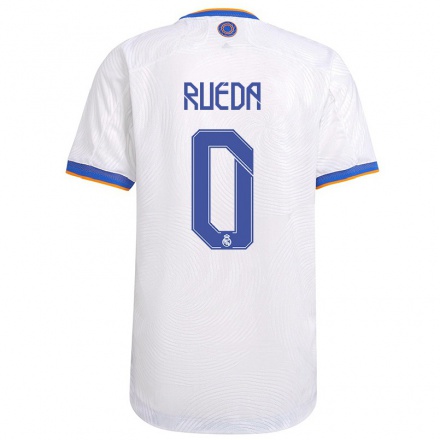 Kinder Fußball Javi Rueda #0 Weiß Heimtrikot Trikot 2021/22 T-Shirt