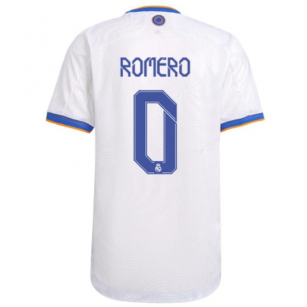 Kinder Fußball Adrian Romero #0 Weiß Heimtrikot Trikot 2021/22 T-Shirt