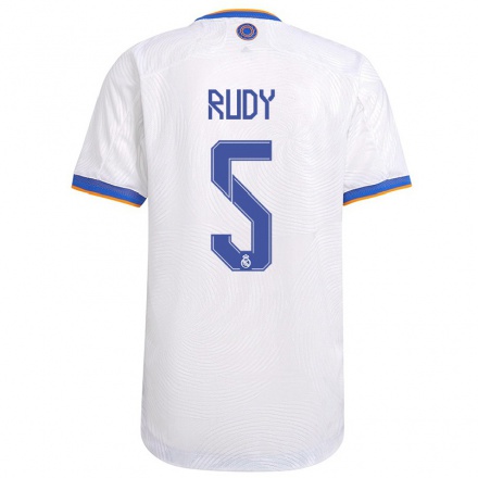 Kinder Fußball Fernandez Rudy #5 Weiß Heimtrikot Trikot 2021/22 T-Shirt