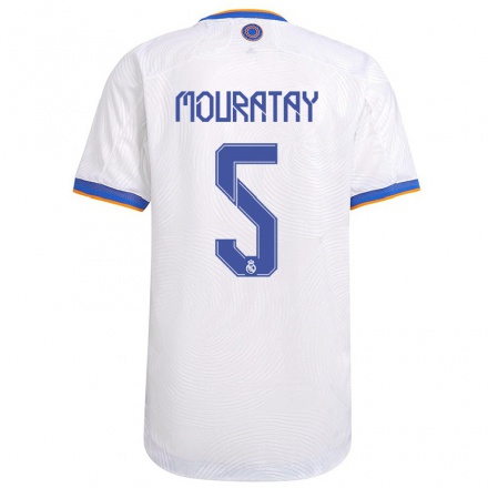 Kinder Fußball Maximilano Mouratay #5 Weiß Heimtrikot Trikot 2021/22 T-Shirt