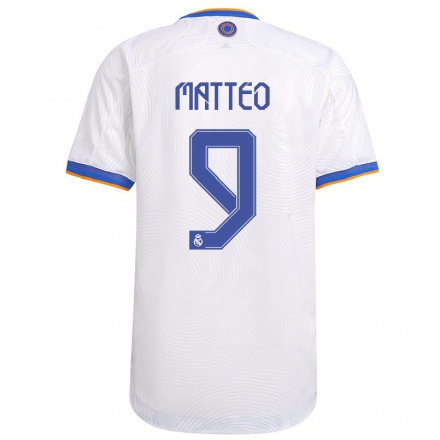 Kinder Fußball Spagnolo Matteo #9 Weiß Heimtrikot Trikot 2021/22 T-Shirt