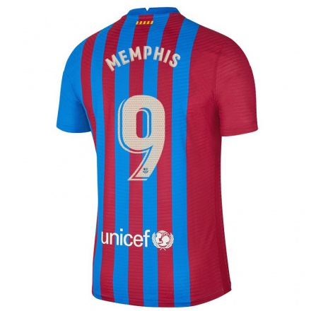 Kinder Fußball Memphis Depay #9 Kastanienbraun Heimtrikot Trikot 2021/22 T-Shirt