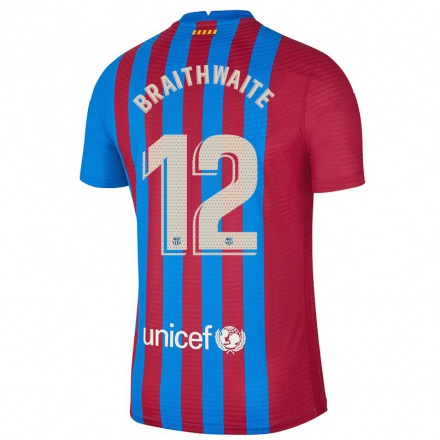 Kinder Fußball Martin Braithwaite #12 Kastanienbraun Heimtrikot Trikot 2021/22 T-Shirt