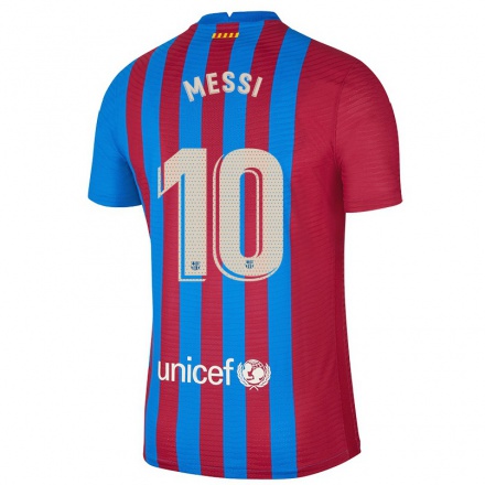Kinder Fußball Lionel Messi #10 Kastanienbraun Heimtrikot Trikot 2021/22 T-Shirt