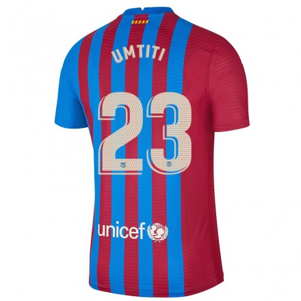 Kinder Fußball Samuel Umtiti #23 Kastanienbraun Heimtrikot Trikot 2021/22 T-Shirt