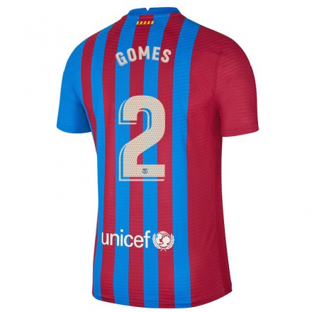 Kinder Fußball Igor Gomes #2 Kastanienbraun Heimtrikot Trikot 2021/22 T-Shirt