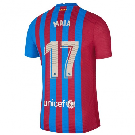 Kinder Fußball Gustavo Maia #17 Kastanienbraun Heimtrikot Trikot 2021/22 T-Shirt