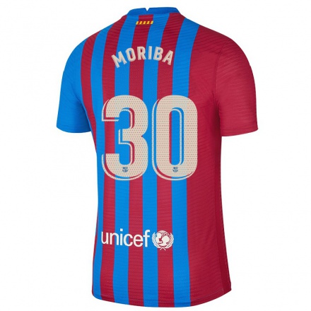 Kinder Fußball Ilaix Moriba #30 Kastanienbraun Heimtrikot Trikot 2021/22 T-Shirt