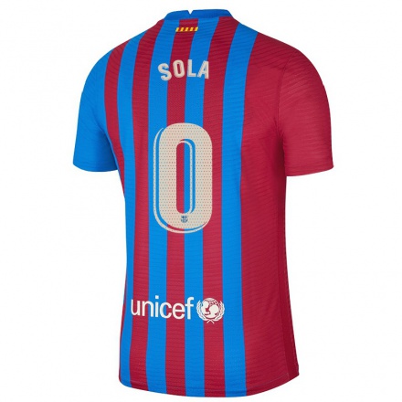 Kinder Fußball Arnau Sola #0 Kastanienbraun Heimtrikot Trikot 2021/22 T-Shirt