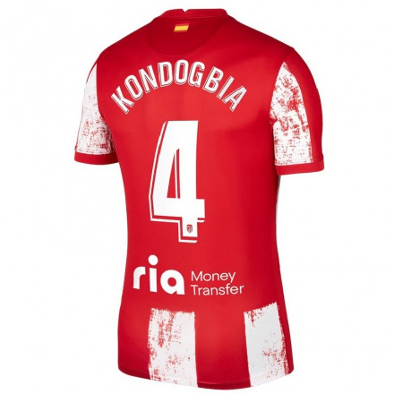 Kinder Fußball Geoffrey Kondogbia #4 Rot-weiss Heimtrikot Trikot 2021/22 T-shirt